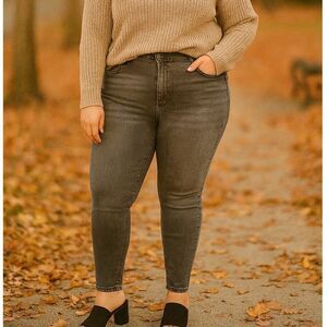 Judy Blue Gray Skinny Jeans High Rise Stretch Denim Plus Size 20W Minimalist Y2K